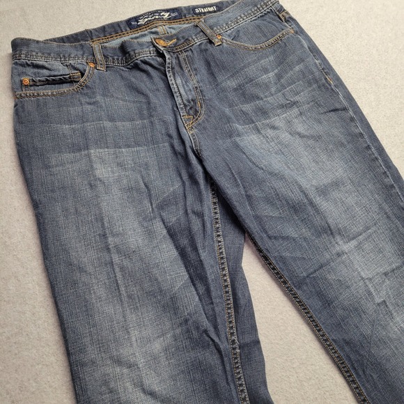 Seven7 Mens Straight Leg Jeans Medium Wash Blue Denim Size 36x32 - Picture 2 of 14
